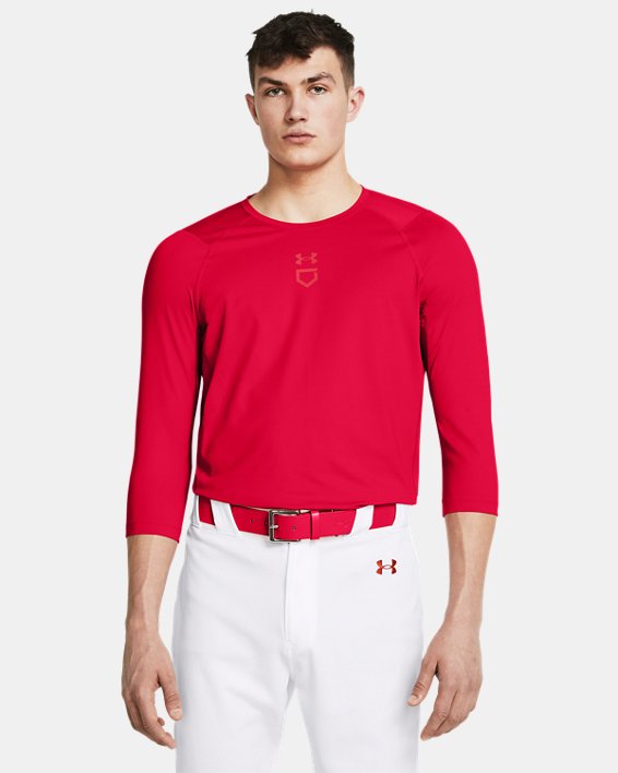 Men's UA Iso-Chill ¾ Sleeve Shirt, Red, pdpMainDesktop image number 0
